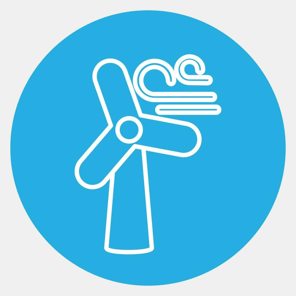 Symbol Wind Turbine. Ökologie und Umgebung Elemente. Symbole im Blau runden Stil. gut zum Drucke, Poster, Logo, Infografiken, usw. vektor