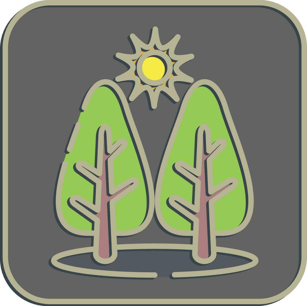 Symbol Wald. Ökologie und Umgebung Elemente. Symbole im geprägt Stil. gut zum Drucke, Poster, Logo, Infografiken, usw. vektor