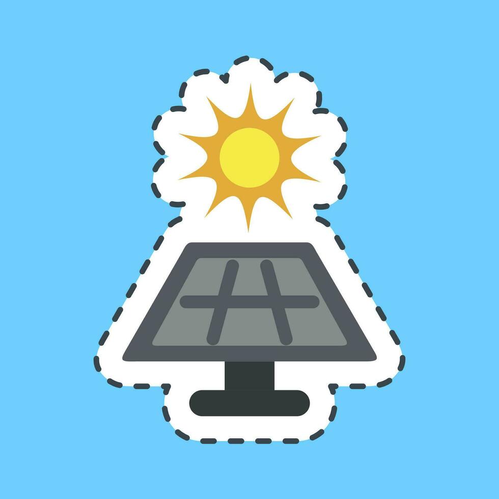 klistermärke linje skära sol- energi panel. ekologi och miljö element. Bra för grafik, affischer, logotyp, infografik, etc. vektor