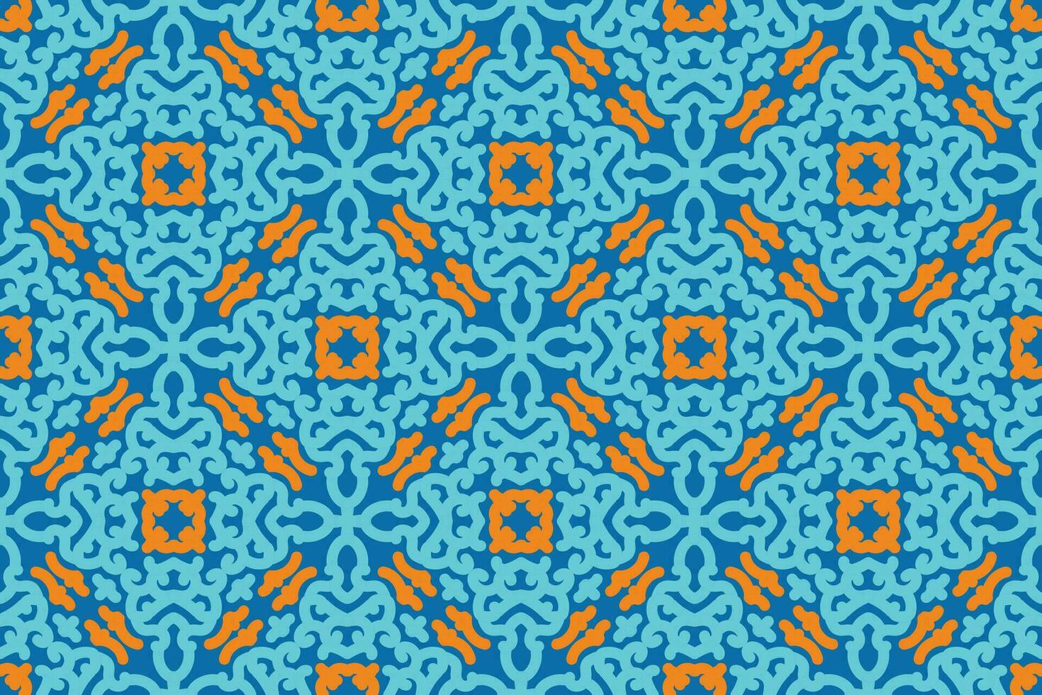 Stoff nahtlos Muster mit Blau und Orange Farbe vektor