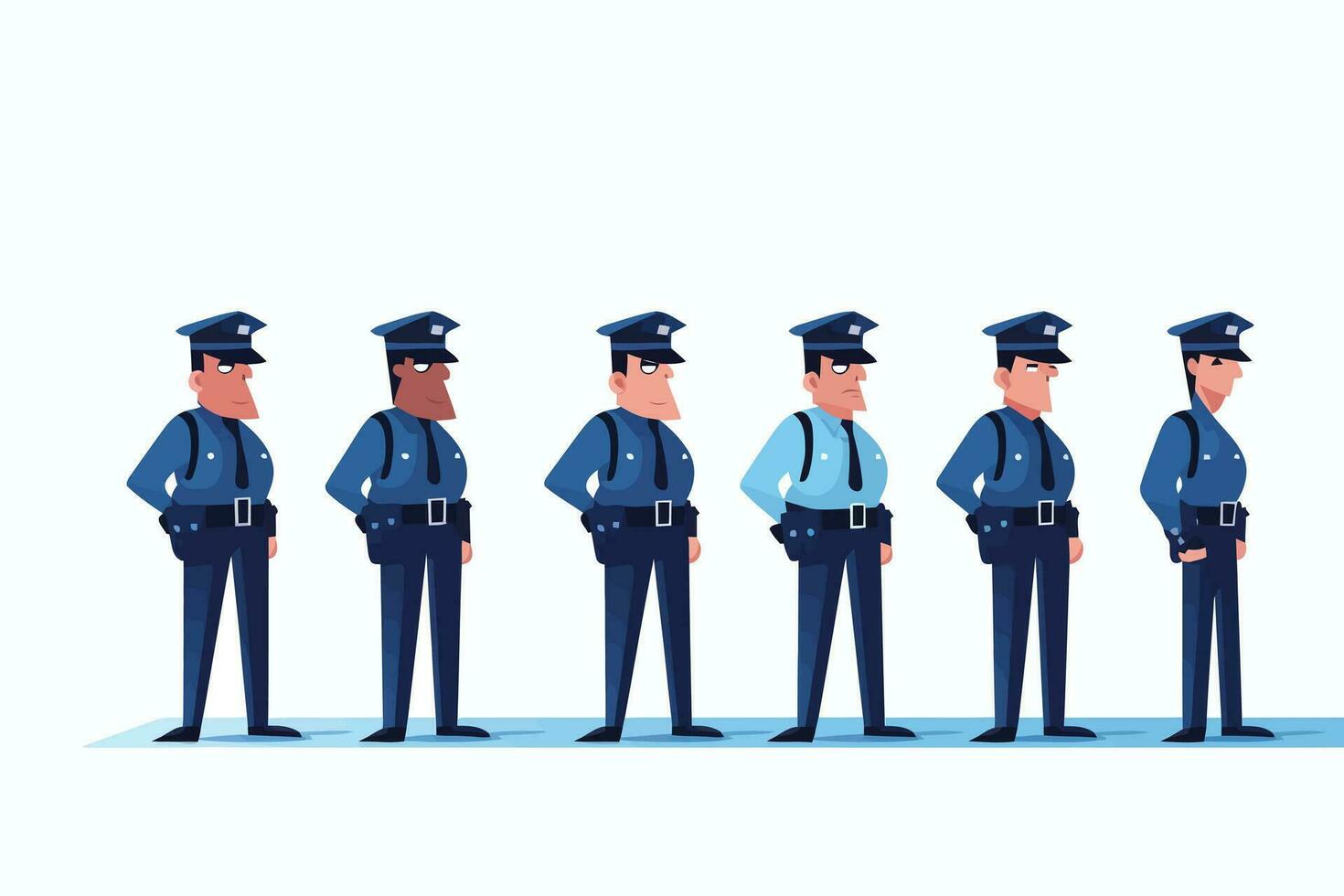 polisarbete positiv bild av de polis vektor isolerat illustration