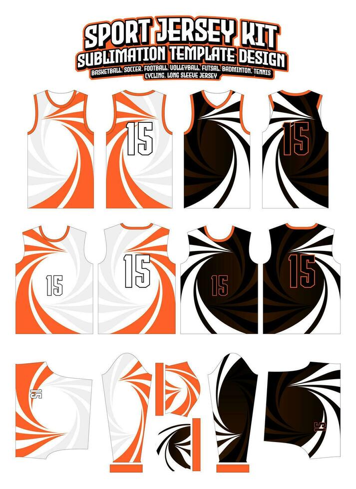 Strudel Orange Jersey Design Sportbekleidung Muster Vorlage vektor