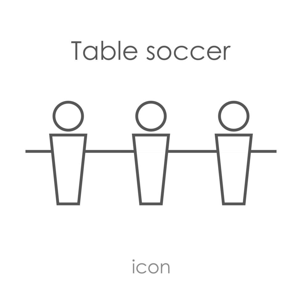 Kicker-Vektor-Symbol. Symbol zum Spielen von Tischfußball. Tischfußball vektor