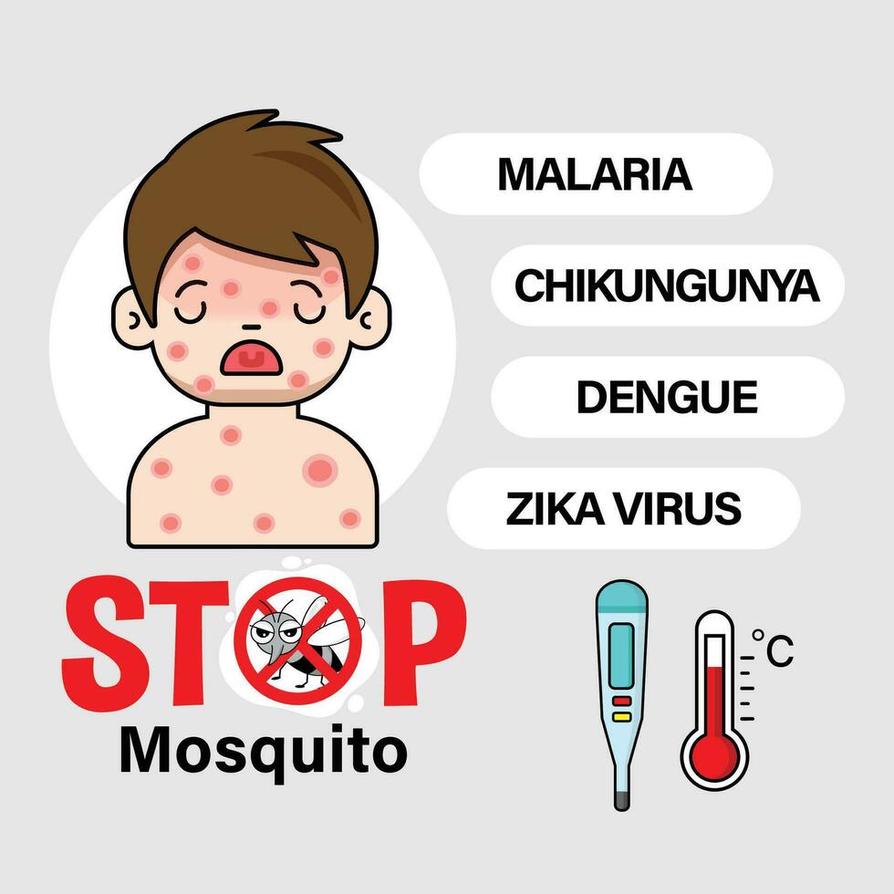 sluta myggor, varning tecken infografik. vektor