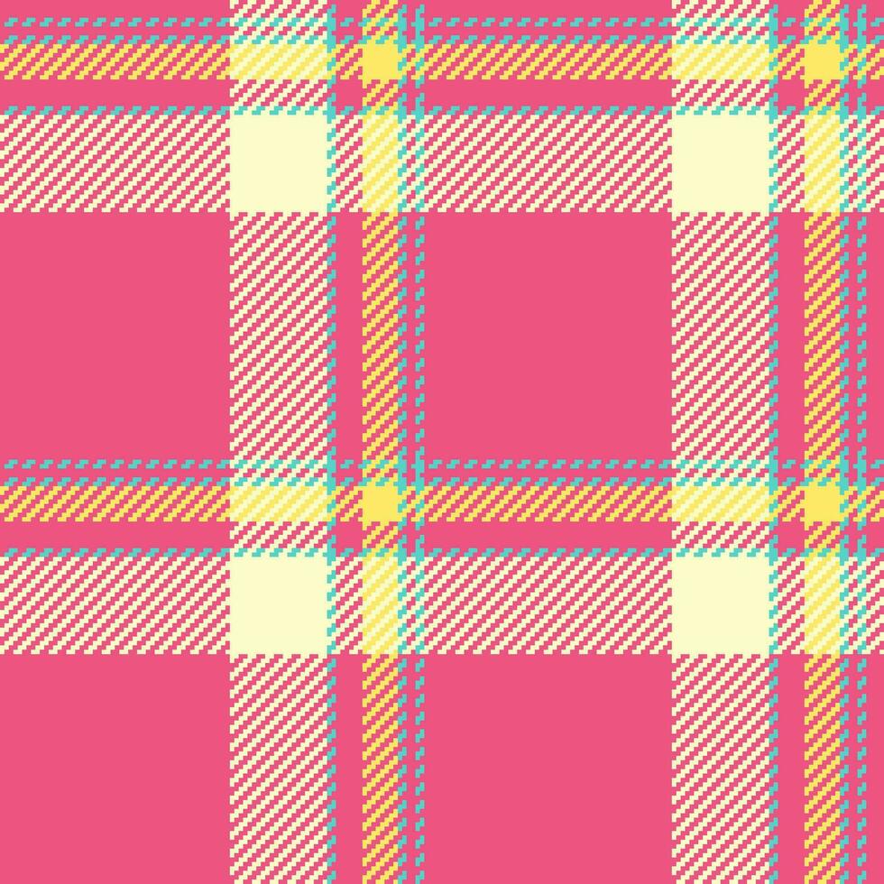 Textil- Hintergrund Muster von prüfen Tartan Plaid mit ein Textur Stoff Vektor nahtlos.