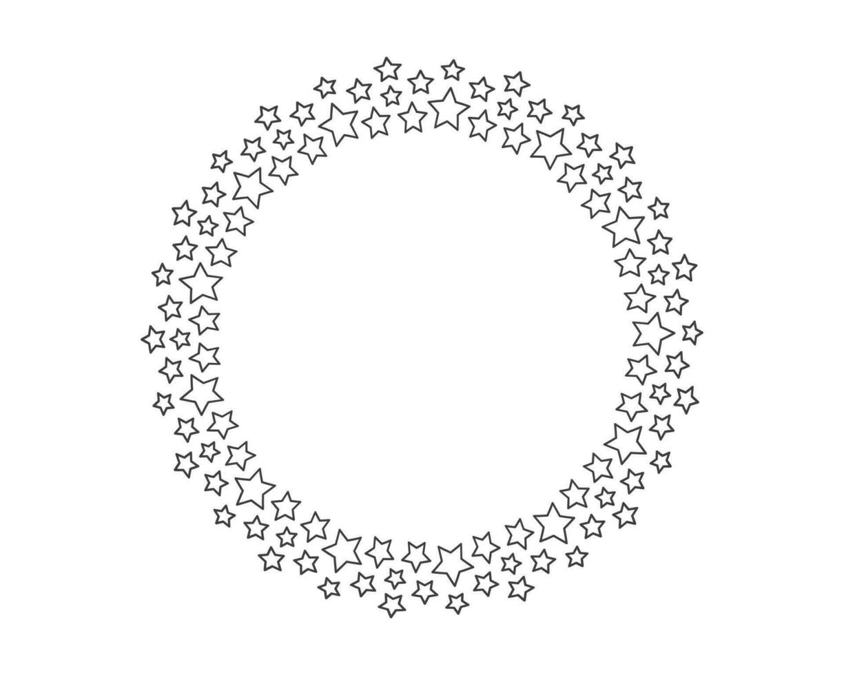 Start Dekoration Rahmen im Vektor. Sterne abstrakt runden Grenze. vektor
