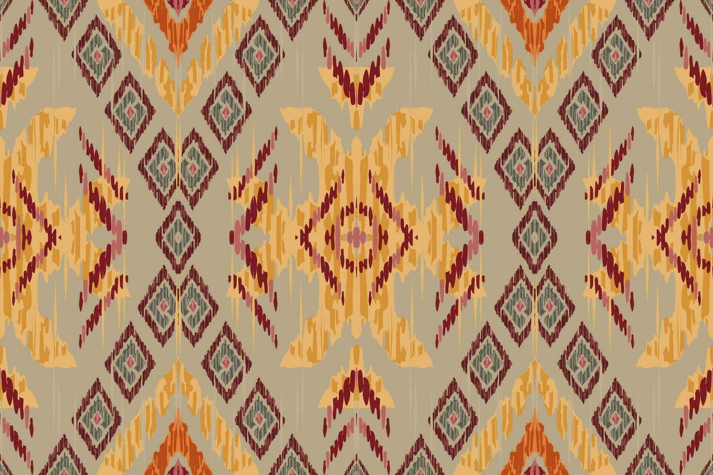 ikat paisley broderi på grå bakgrund.geometrisk etnisk orientalisk sömlös mönster traditionell.aztec stil abstrakt vektor illustration.design för textur, tyg, kläder, inslagning, matta, tryck.