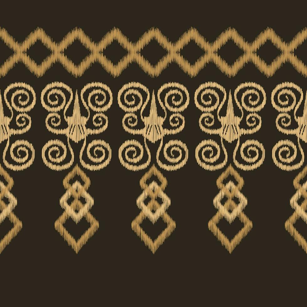 etnisk ikat tyg mönster geometrisk stil.afrikansk ikat broderi brun etnisk orientalisk mönster brun bakgrund. abstrakt, vektor, illustration.texture, tapeter, ram, dekoration, matta, motiv. vektor