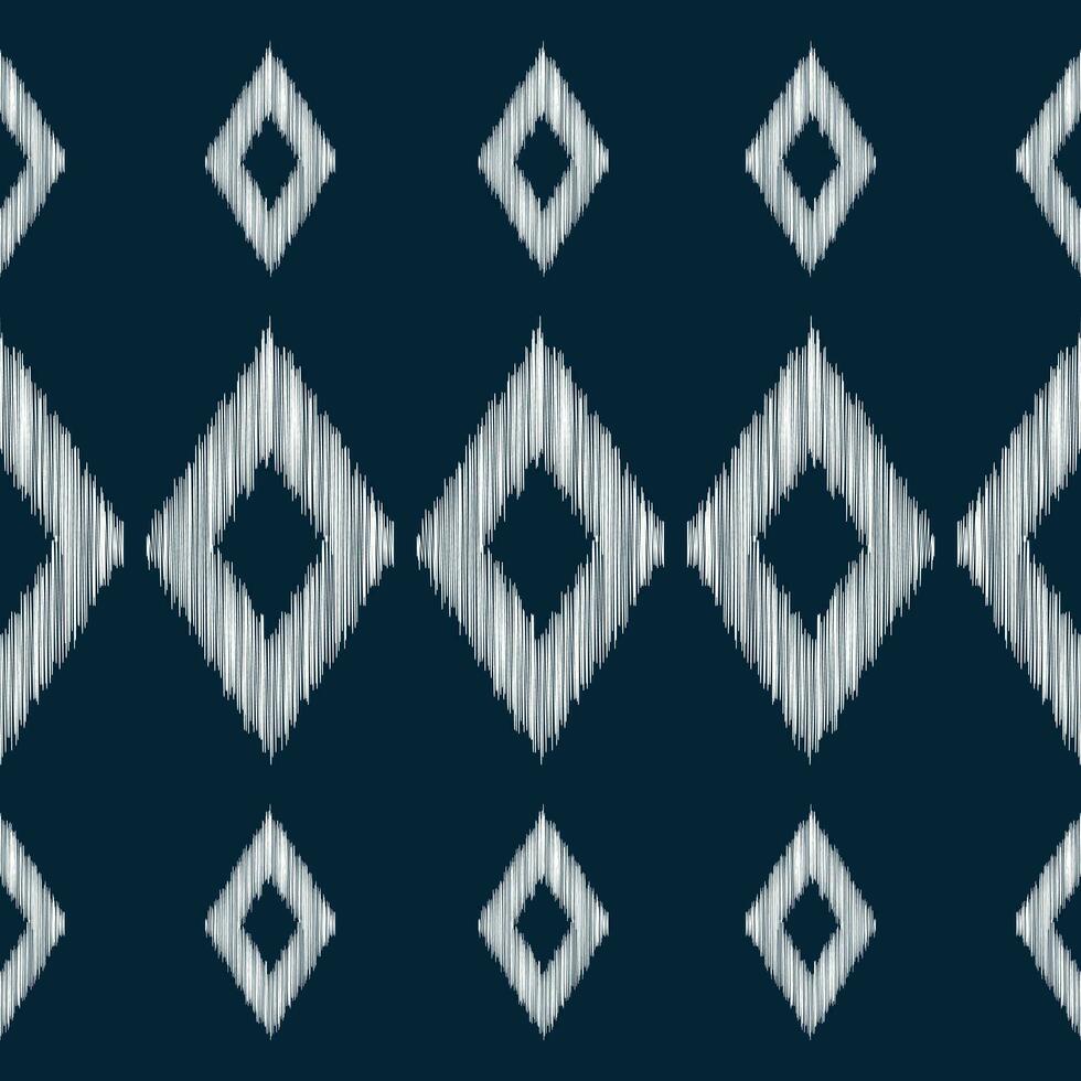 ethnisch Ikat Stoff Muster geometrisch Stil.afrikanisch Ikat Stickerei ethnisch orientalisch Muster Blau Hintergrund. abstrakt, Vektor, Illustration. Textur, Kleidung, Rahmen, Dekoration, Teppich, Motiv. vektor