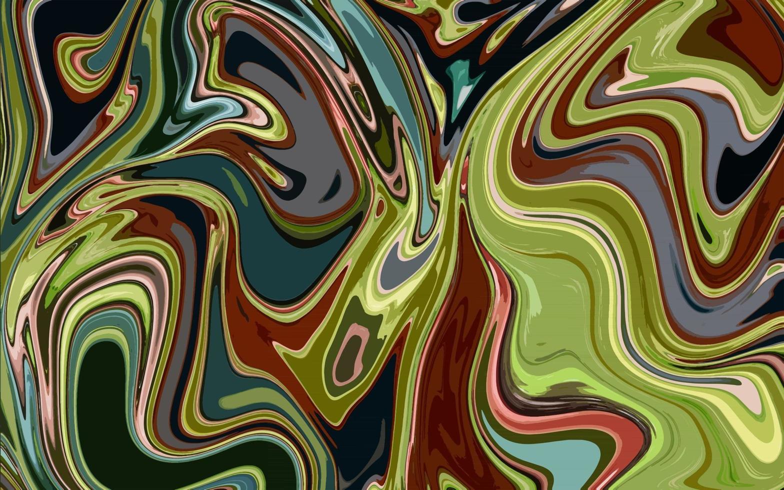 flüssiger Marmor Textur grünes Acryl Hintergrundmuster vektor