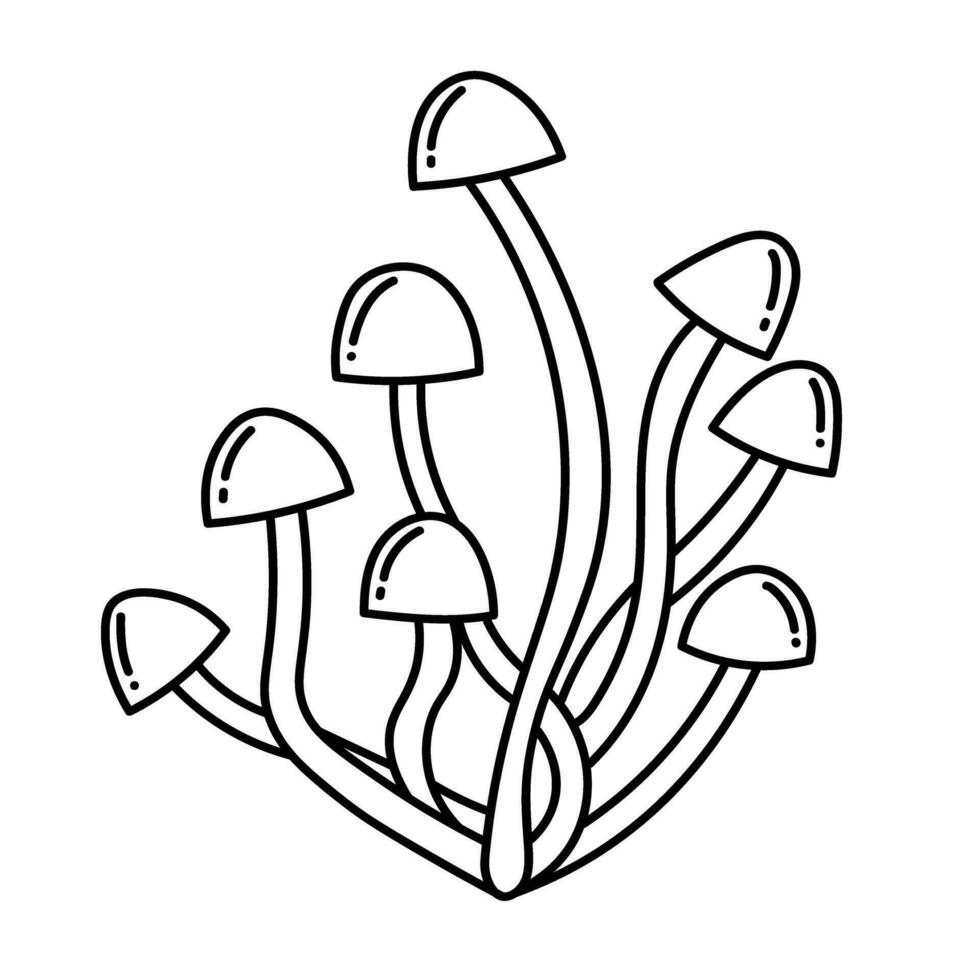 enkel vektor klotter. skiss teckning av skog svamp. lätt till förändra Färg.