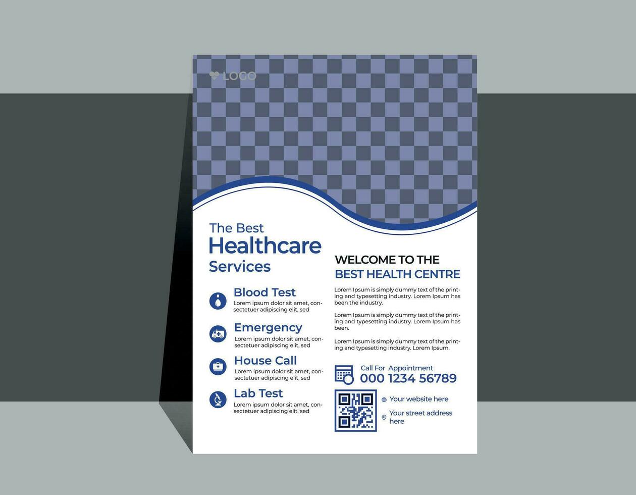 korporativ Gesundheitswesen und medizinisch Abdeckung, a4 Flyer Design Vorlage zum drucken, medizinisch Broschüre Design, Flugblätter Dekoration zum Drucken und Präsentation Vektor, vektor