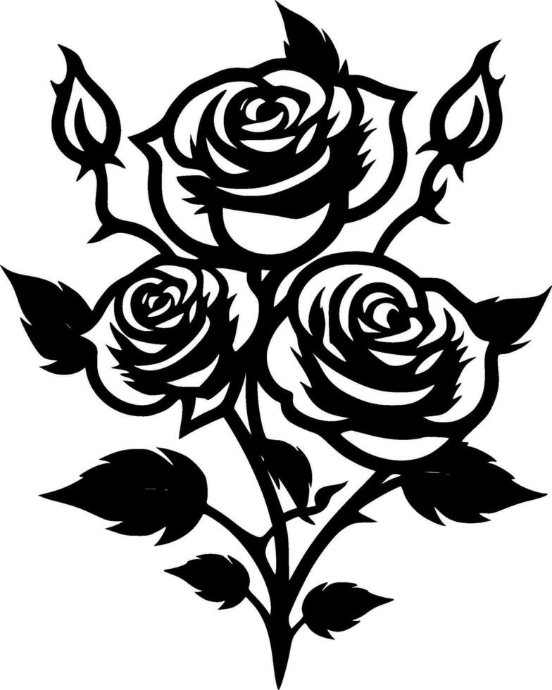 Rosen, schwarz und Weiß Vektor Illustration