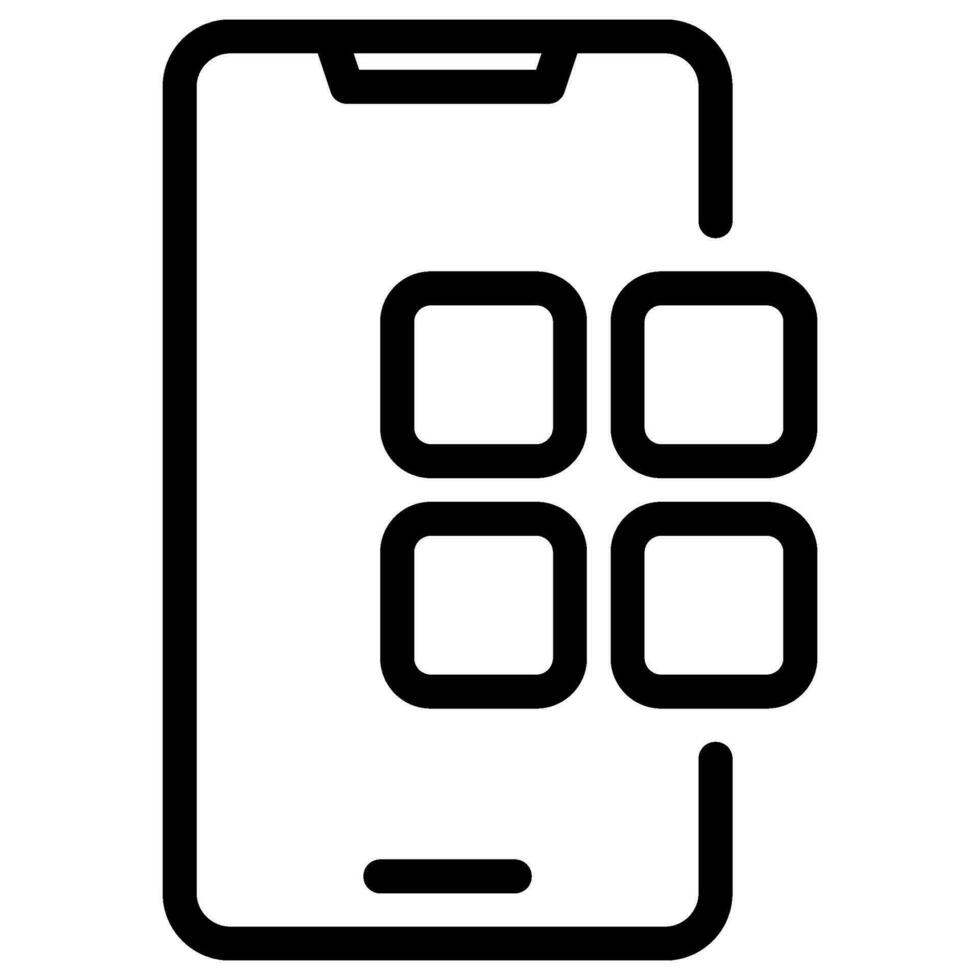 Symbol für die mobile App-Linie vektor