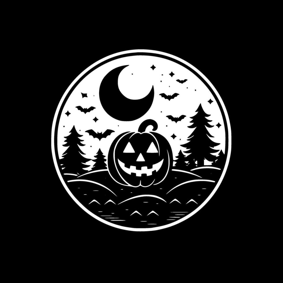 hallowe'en - svart och vit isolerat ikon - vektor illustration