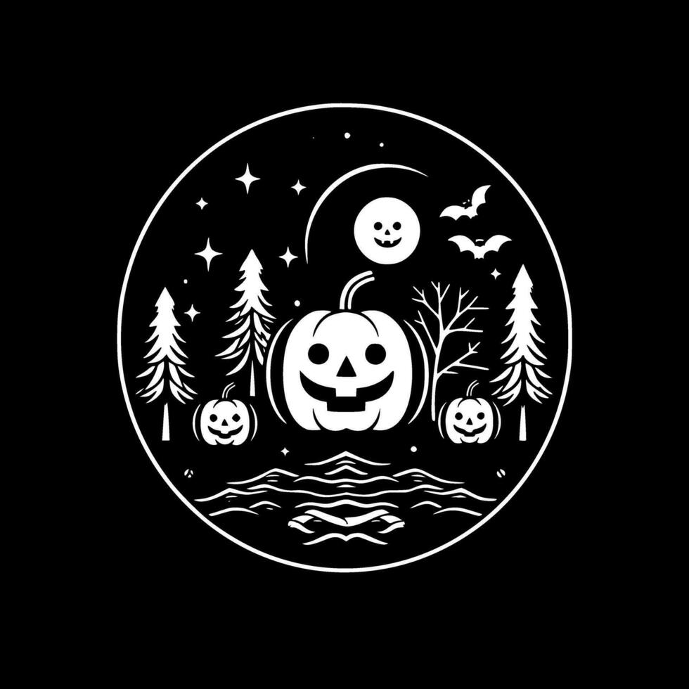 hallowe'en - minimalistisk och platt logotyp - vektor illustration