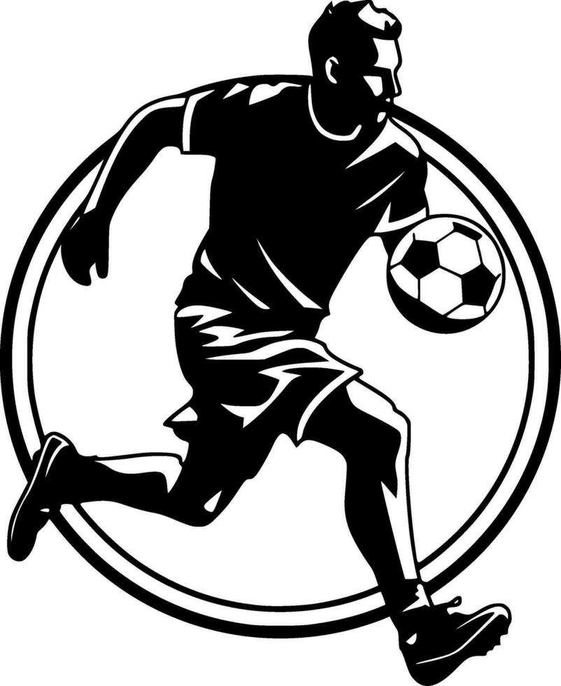 Fußball - - schwarz und Weiß isoliert Symbol - - Vektor Illustration