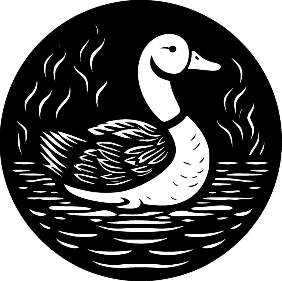 Ente, schwarz und Weiß Vektor Illustration