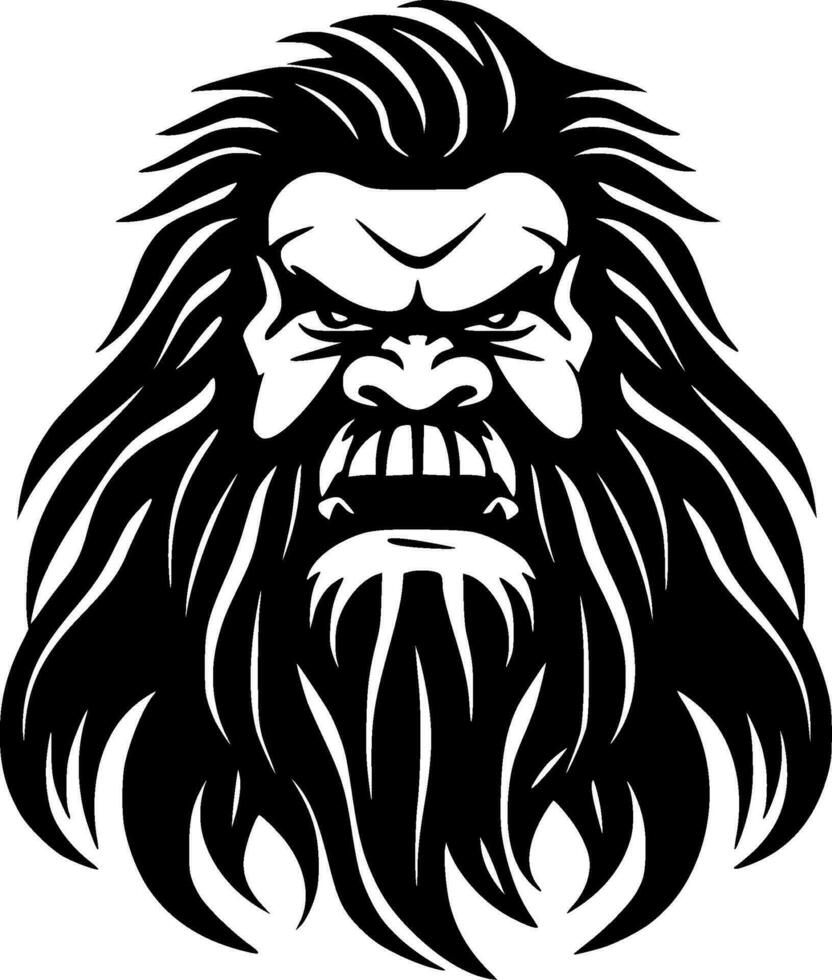 Bigfoot - - schwarz und Weiß isoliert Symbol - - Vektor Illustration