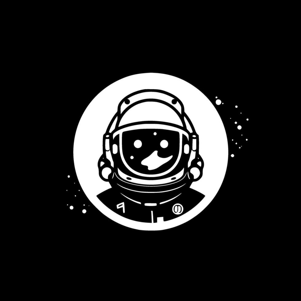 Astronaut - - schwarz und Weiß isoliert Symbol - - Vektor Illustration