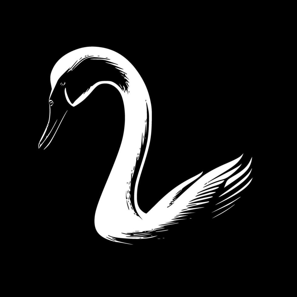 Schwan - - schwarz und Weiß isoliert Symbol - - Vektor Illustration