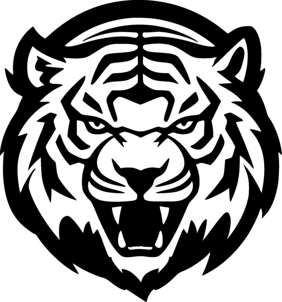 tiger - minimalistisk och platt logotyp - vektor illustration