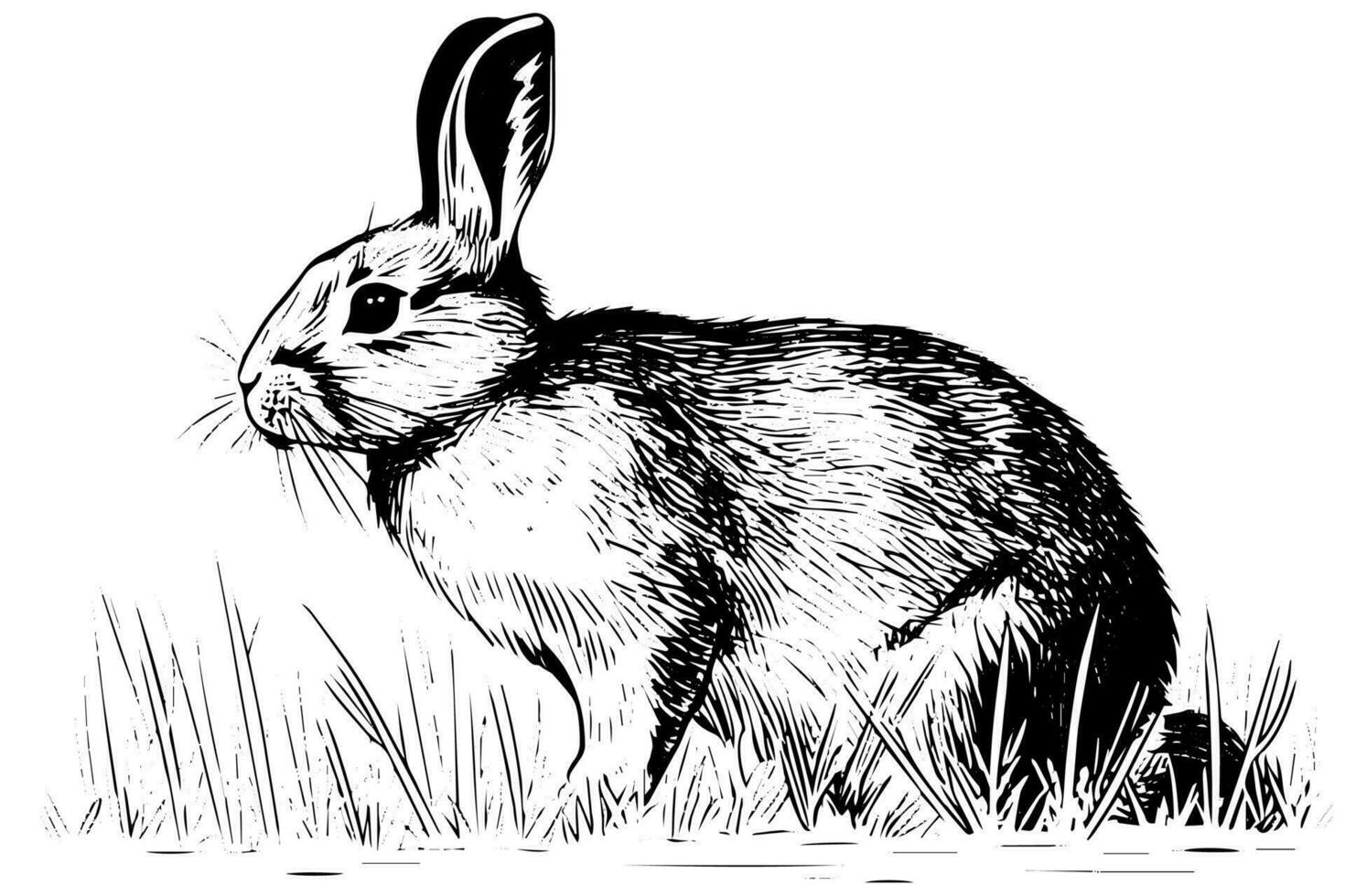 Gravur Hase auf Weiß Hintergrund .Vektor Tinte skizzieren Illustration. vektor