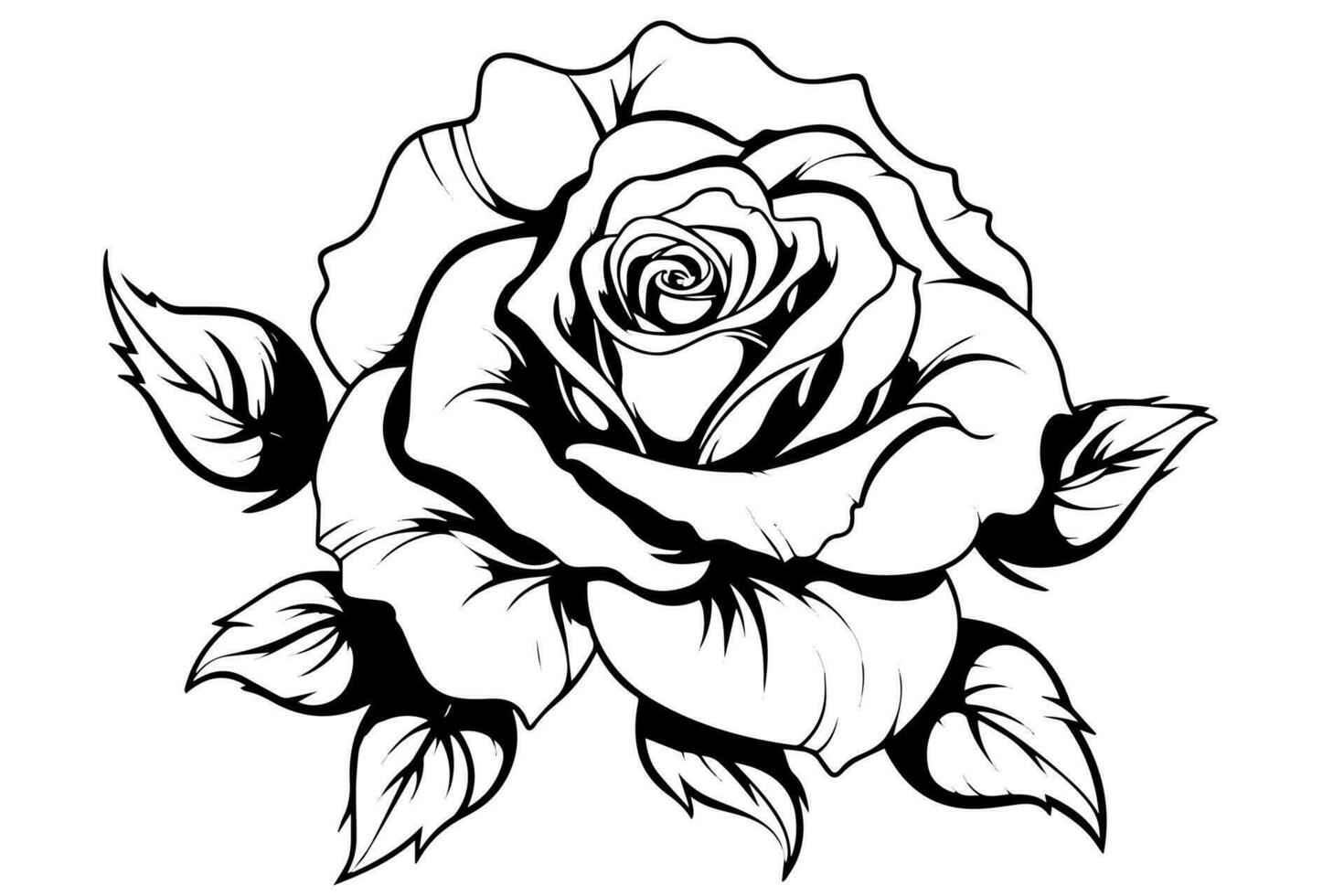 Jahrgang Rose Blume Gravur kalligraphisch .viktorianisch Stil tätowieren Vektor Illustration