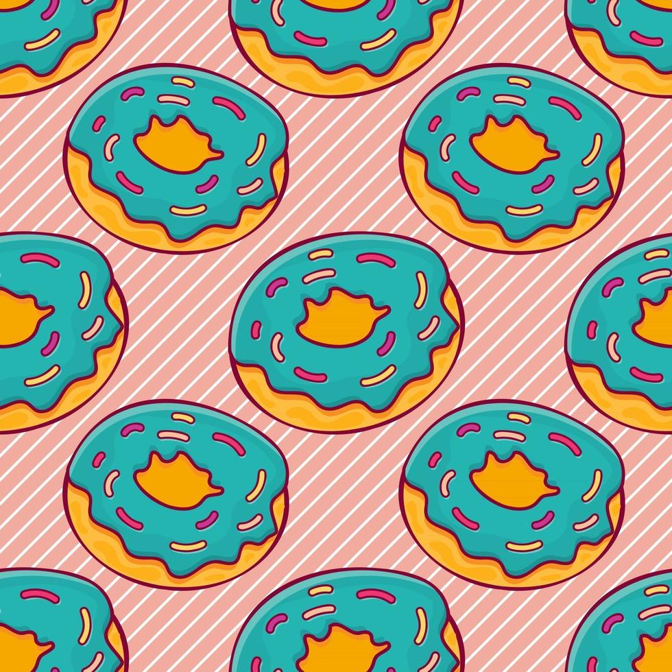 Donut Essen nahtlose Musterillustration vektor