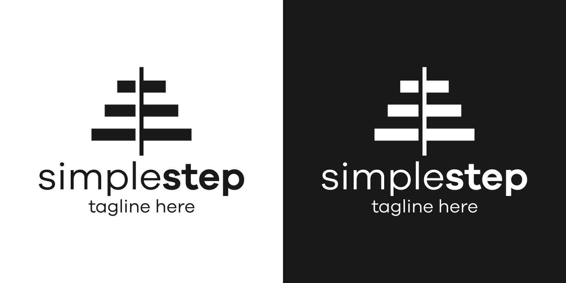 Logo Design Schritt Treppe Symbol Vektor Illustration