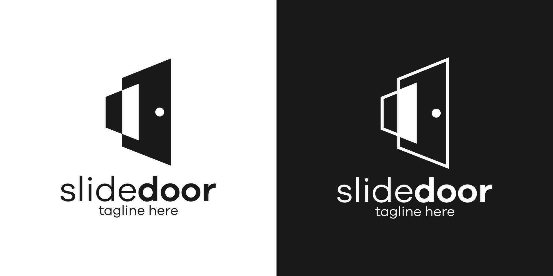 Logo Design Tür rutschen Symbol Vektor Illustration