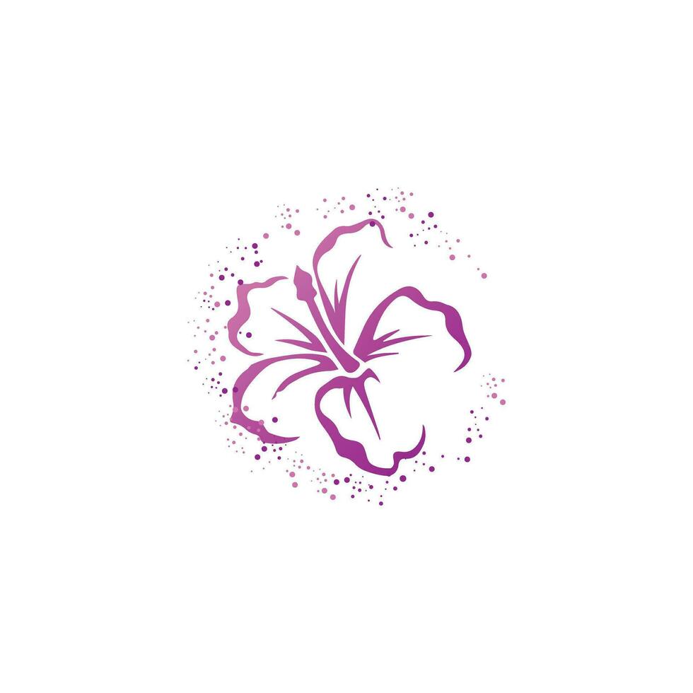 hibiskus blomma logotyp design ikon vektor färsk natur blomning illustration. hibiskus logotyp ikon vektor isolerat på vit bakgrund