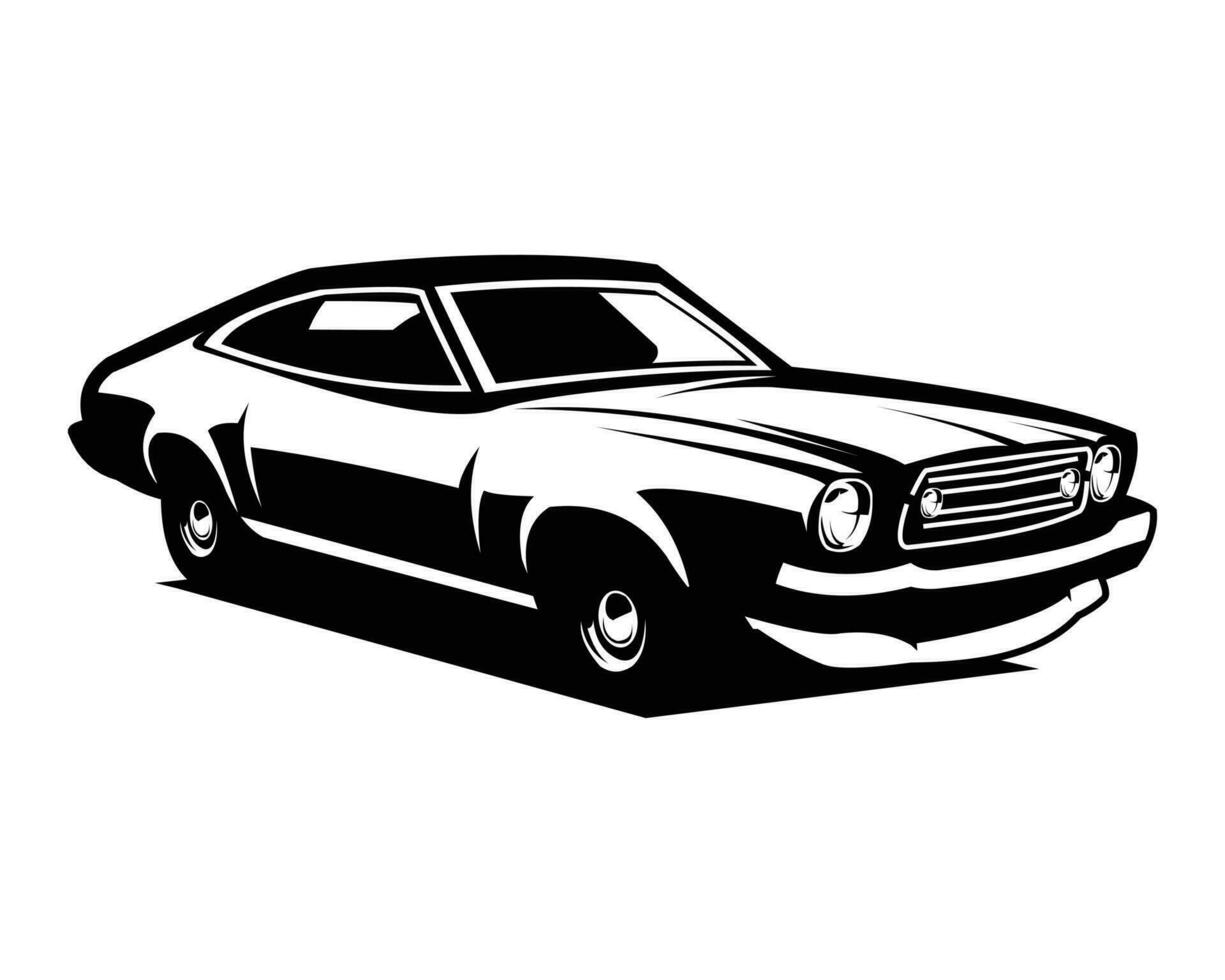 Jahrgang Auto ausweichen Super Biene 1969. Silhouette Design Vektor Illustration. isoliert Weiß Hintergrund Aussicht von Seite. Beste zum Logo, Abzeichen, Emblem, Symbol, alt Auto Industrie