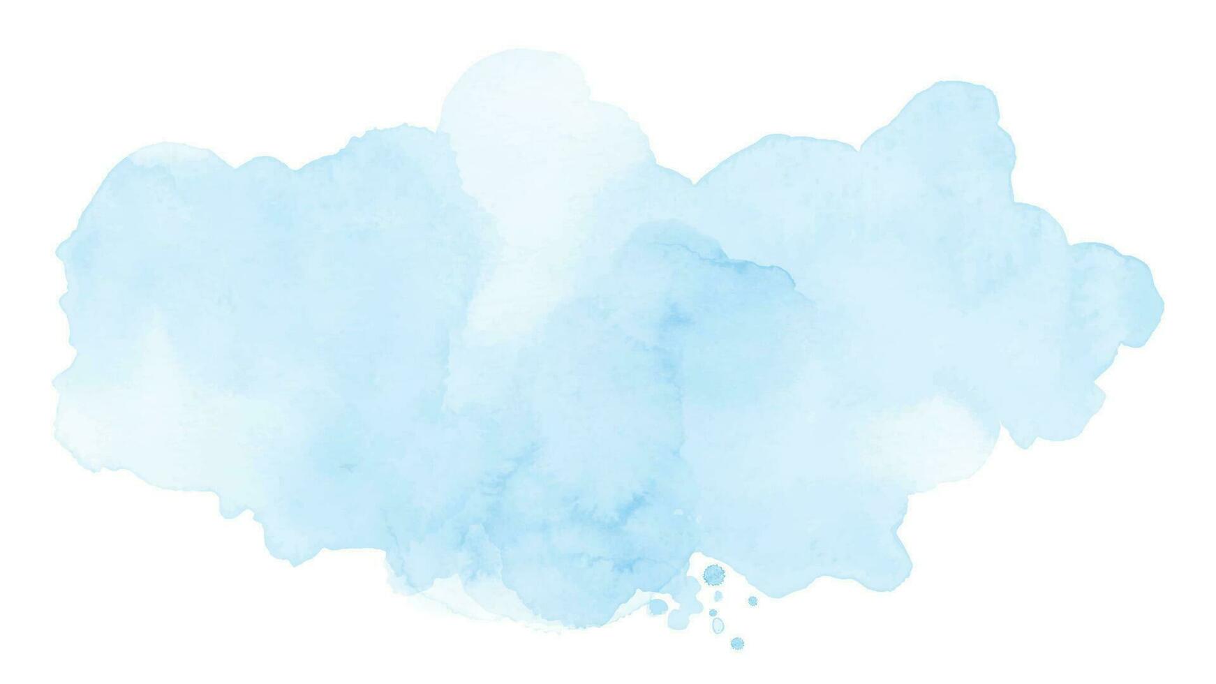 abstrakt Sanft Blau von beflecken planschen Aquarell auf Weiß Hintergrund vektor