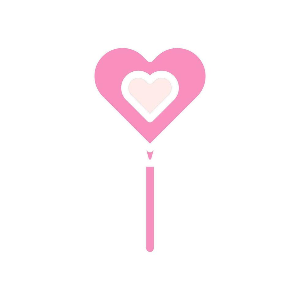 ballong kärlek ikon fast rosa vit stil valentine illustration symbol perfekt. vektor