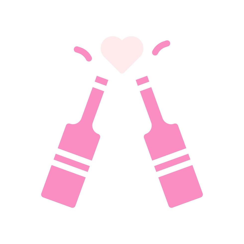 Wein Liebe Symbol solide Rosa Weiß Stil Valentinstag Illustration Symbol perfekt. vektor