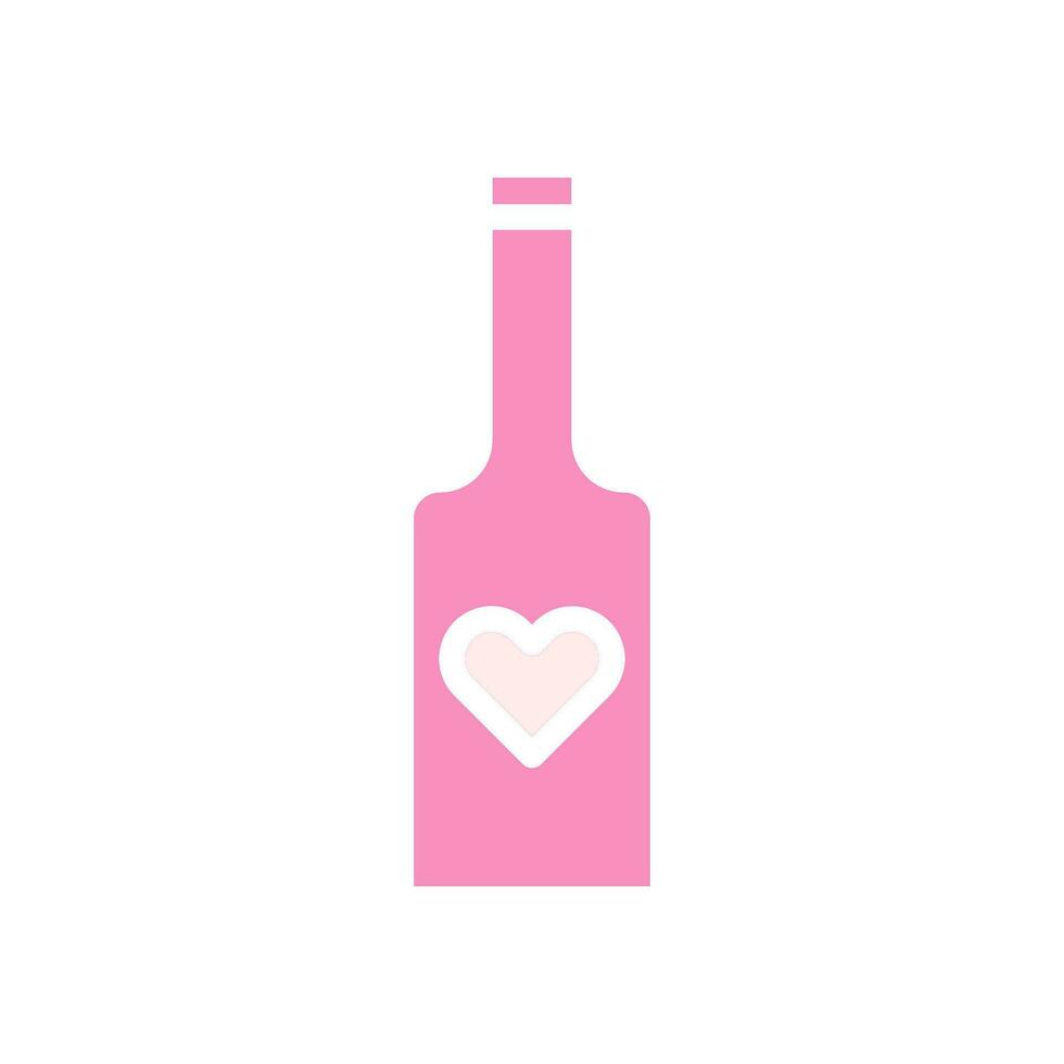 Wein Liebe Symbol solide Rosa Weiß Stil Valentinstag Illustration Symbol perfekt. vektor