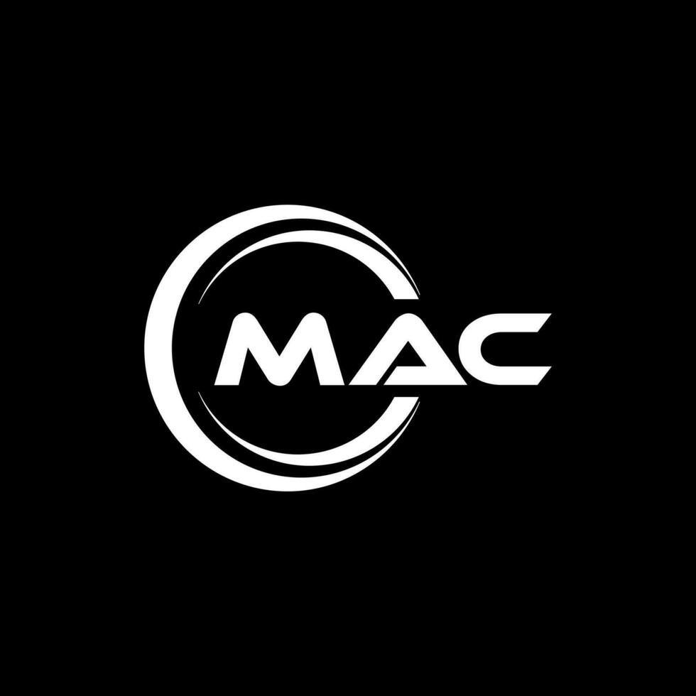 mac brev logotyp design i illustration. vektor logotyp, kalligrafi mönster för logotyp, affisch, inbjudan, etc.