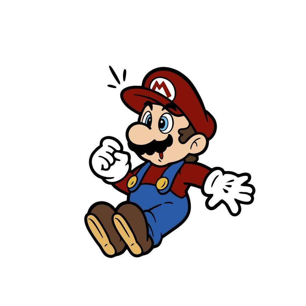 söt illustration mönster för de tecken i de super Mario bros spel vektor