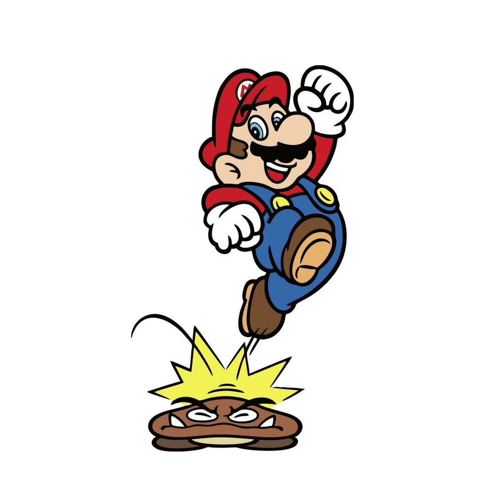 söt illustration mönster för de tecken i de super Mario bros spel vektor