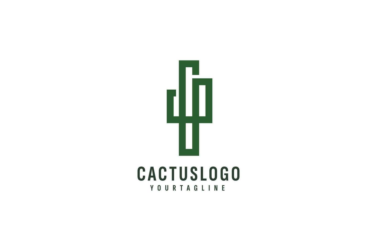 kaktus logotyp vektor ikon illustration