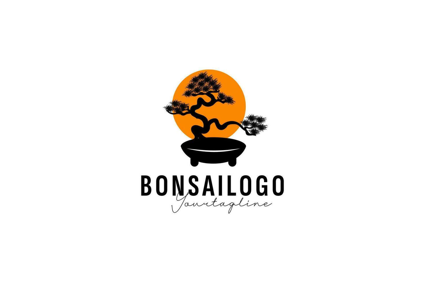 bonsai logotyp vektor ikon illustration
