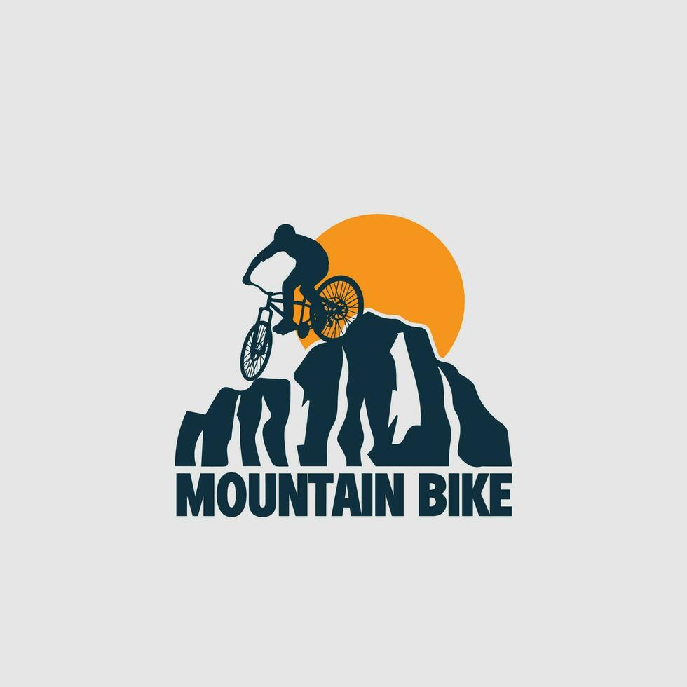 mountainbike logotyp vektor