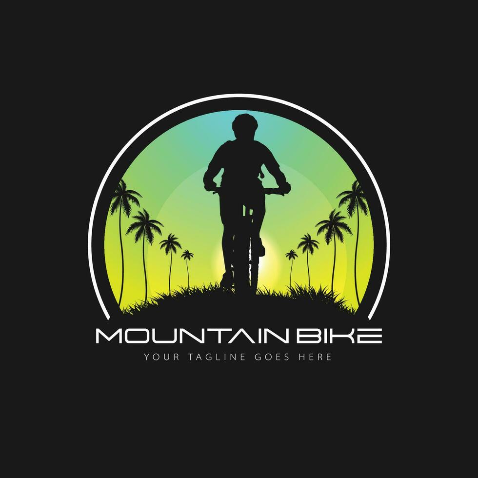 mountainbike logotyp vektor