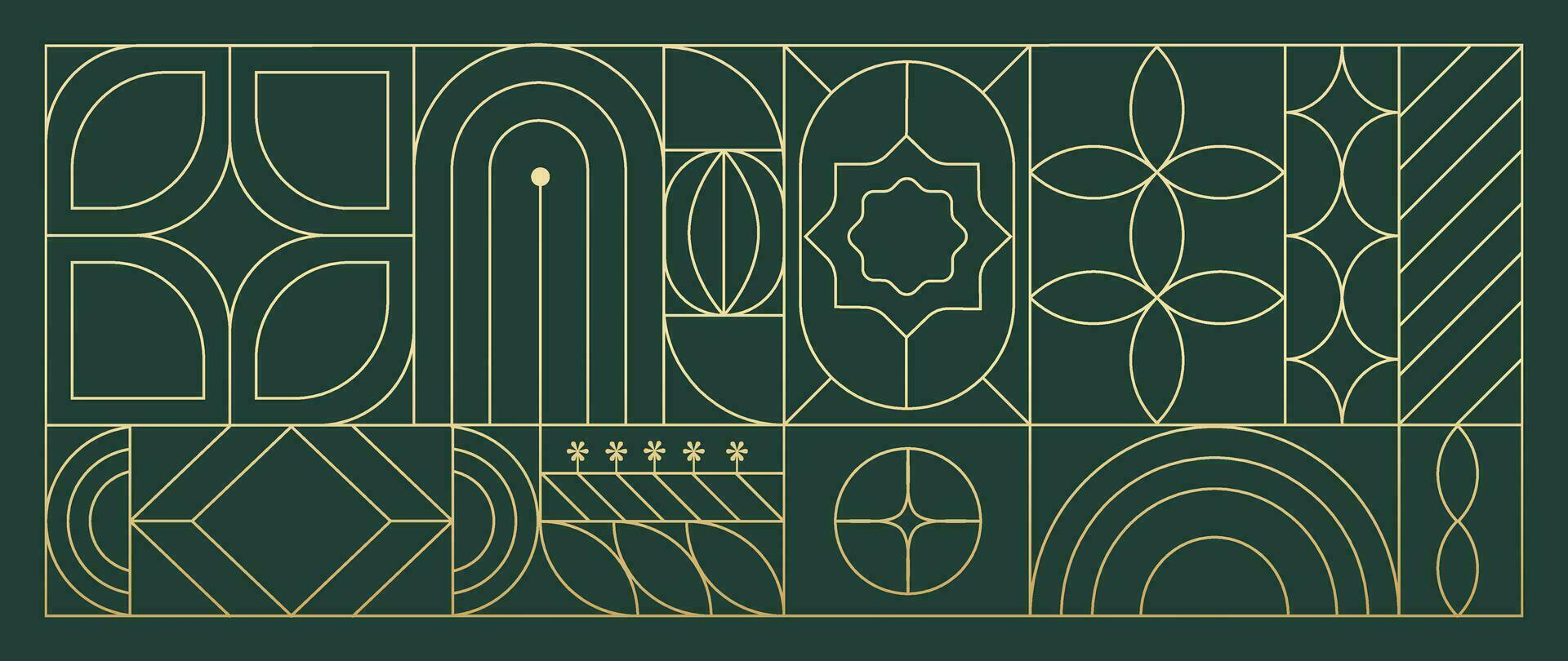 lyx geometrisk guld linje konst och konst deco bakgrund vektor. abstrakt geometrisk ram och elegant konst nouveau med delikat. illustration design för inbjudan, baner, vip, interiör, dekoration. vektor