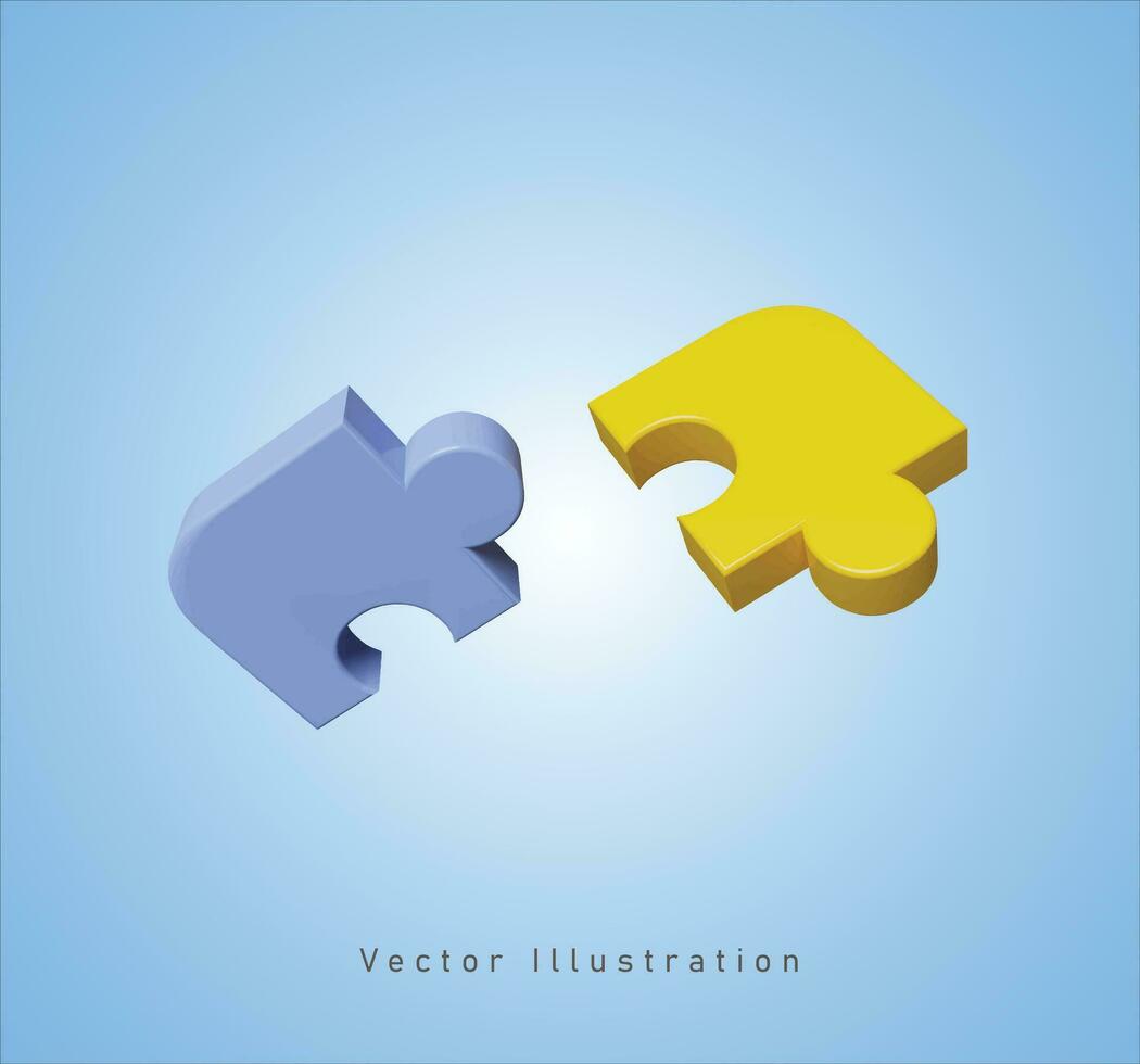 Stücke von Puzzle im 3d Vektor Illustration