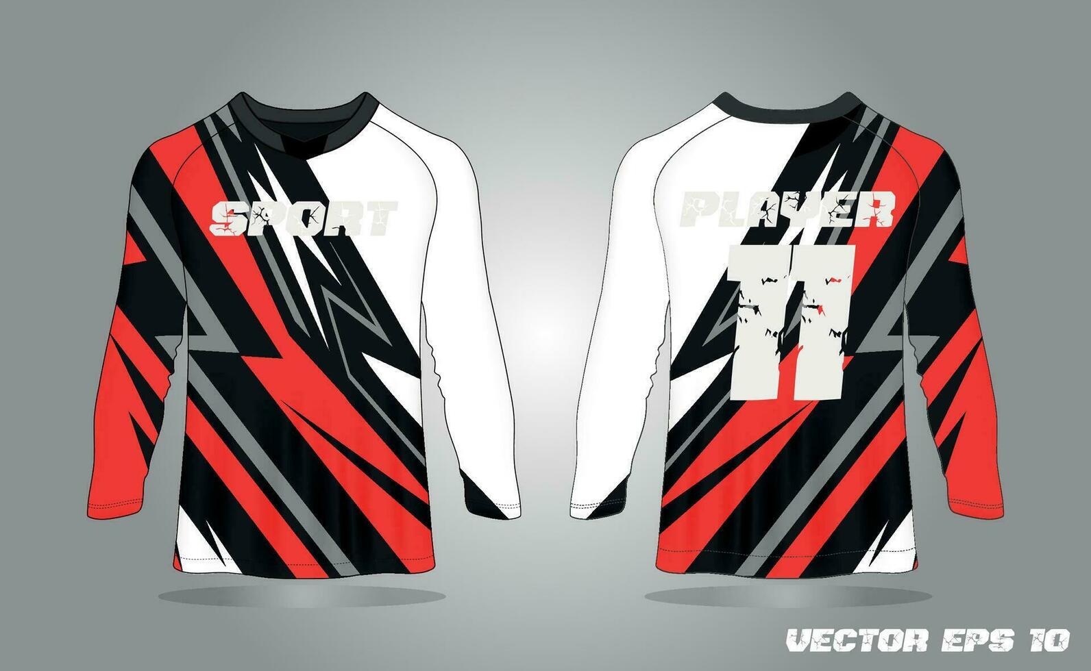 abstrakt texturiert Sport Jersey Design T-Shirt zum Rennen, Fußball, Spiele, Moto-Cross, Radfahren. Attrappe, Lehrmodell, Simulation Vektor Design Vorlage.
