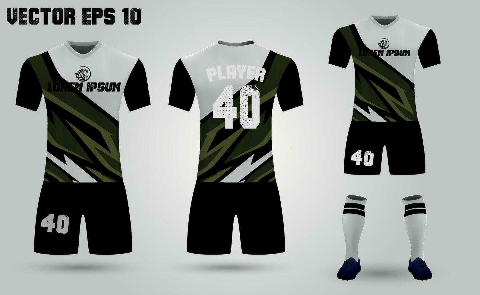 t-shirt sport design mall, fotboll jersey attrapp för fotboll klubb. enhetlig främre och tillbaka vektor