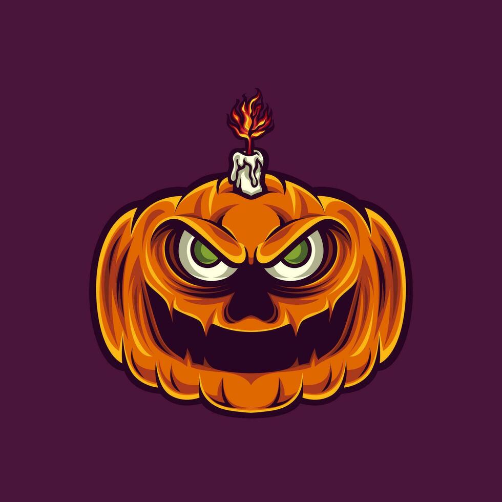 Halloween Thema Kürbis Kopf Charakter Design vektor