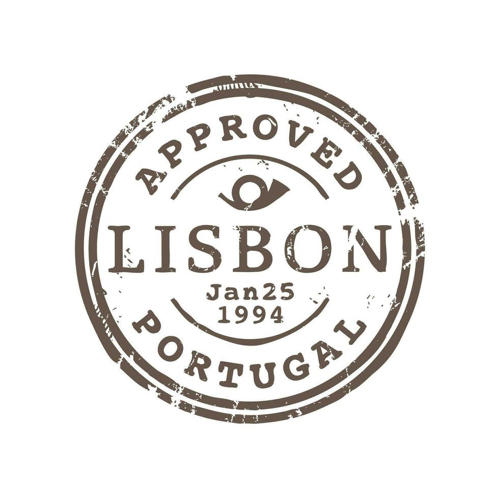 genehmigt Lissabon Portugal Porto Lieferung Briefmarke vektor